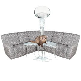 ALIECOM 100% Waterproof Sectional Recliner Couch Covers L Shape Printed Stretch Corner Reclining Sectional Sofa Cover Washable Pet Dog Recliner Slipcovers (Floral Khaki, 5 Seat)