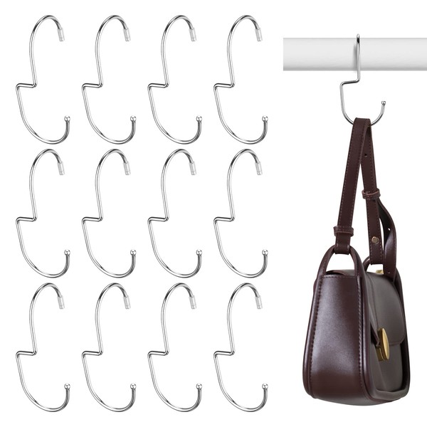 Queekay 12 Pieces Purse Hooks for Closet Bag Hanger Organize