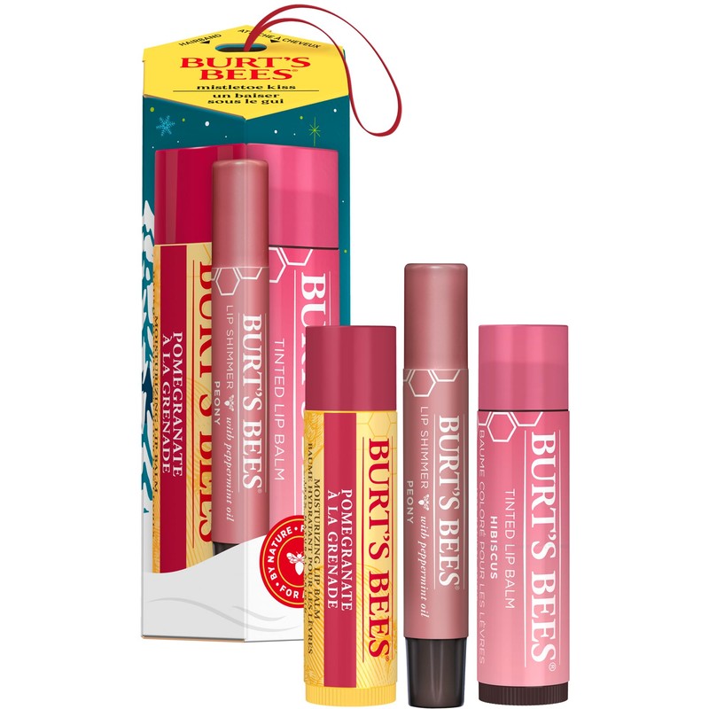 Burt's Bees Mistletoe Kiss Pink, Pomegrante, Peony, Hibiscus Lip Balm