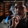 KEJIAR Cigar Lighter, Double Jet Torch Lighter, Built-in Punch, Double