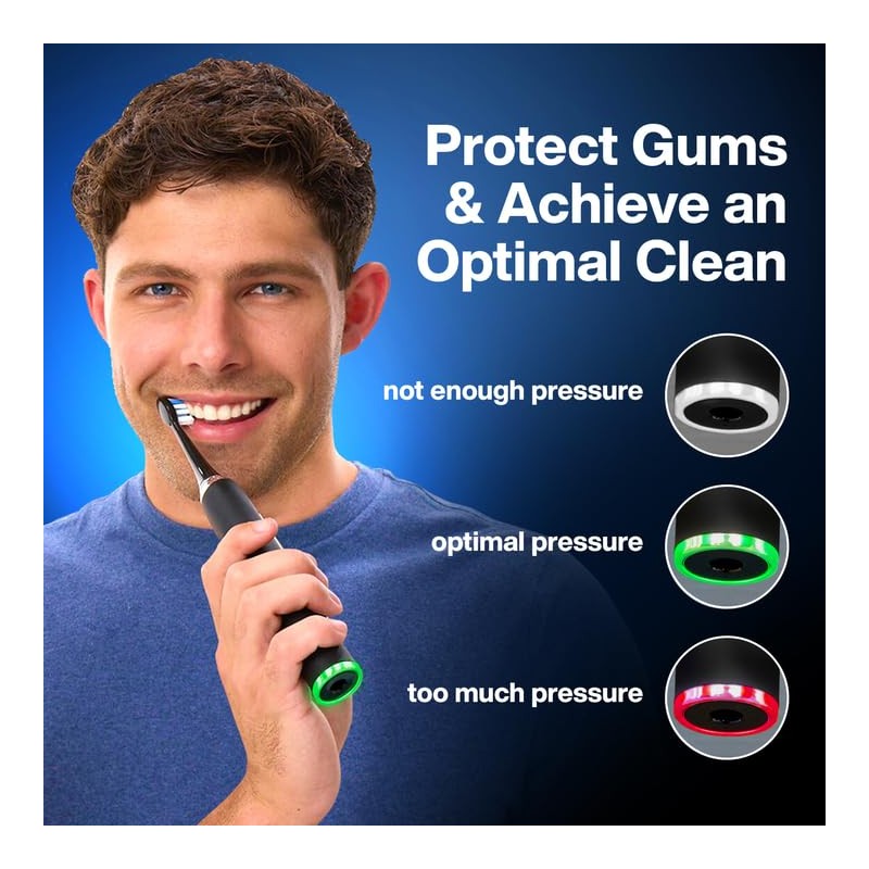 Aquasonic Clinical AQ Ultra-Whitening Smart Toothbrush with Pressure Sensor, LCD