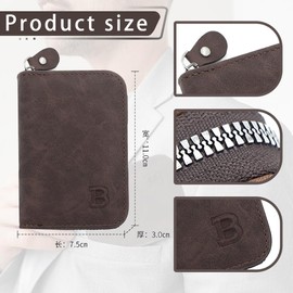 KEWUF Kreditkarteninhaber, Karten Etui, Geldbörse mit Reißverschluss, 11 Kartenschlitze, Akkordeon Brieftasche mit Reißverschluss, Reisegeldbeutel, kleines Kartenetui für Frauen oder Männer