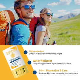 Face Stick Sunscreen SPF 50 - Mineral Sunscreen Stick for Face & Body - Fa ce Sun screen for Women Men - Sunblock S tick Beach Vacation Essential with Ceramides & Hyaluronic Acid, Waterproof