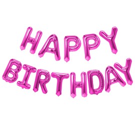 Hot Pink Happy Birthday Balloons Banner Hot Pink Birthday Decorations Hot Pink Balloons Pink Party Decorations Pink Birthday Banner Pink Decorations Hot Pink Party Decor Hot Pink Balloons Birthday