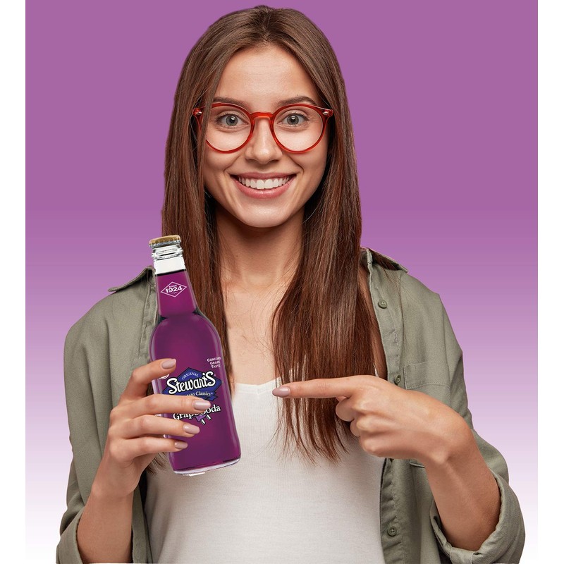 Stewart's Grape Soda, 12 fl oz (24 Glass Bottles)