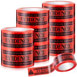 Nuanchu 12 Rolls Red Evidence Box Sealing Tape 3600ft Total Sealing Evident Packaging Tapes for Evidence Collection Shipment Police Caution Kit Decorations Packing Decor