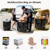 Dexmary Rolling Tote Bag on 4 Wheels, Reusable Grocery Bag