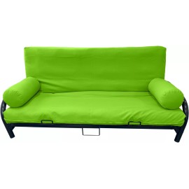 Danfuton 3 PCS Set Queen Size Futon Mattress Cover, Bolsters, Bed Protector Lime