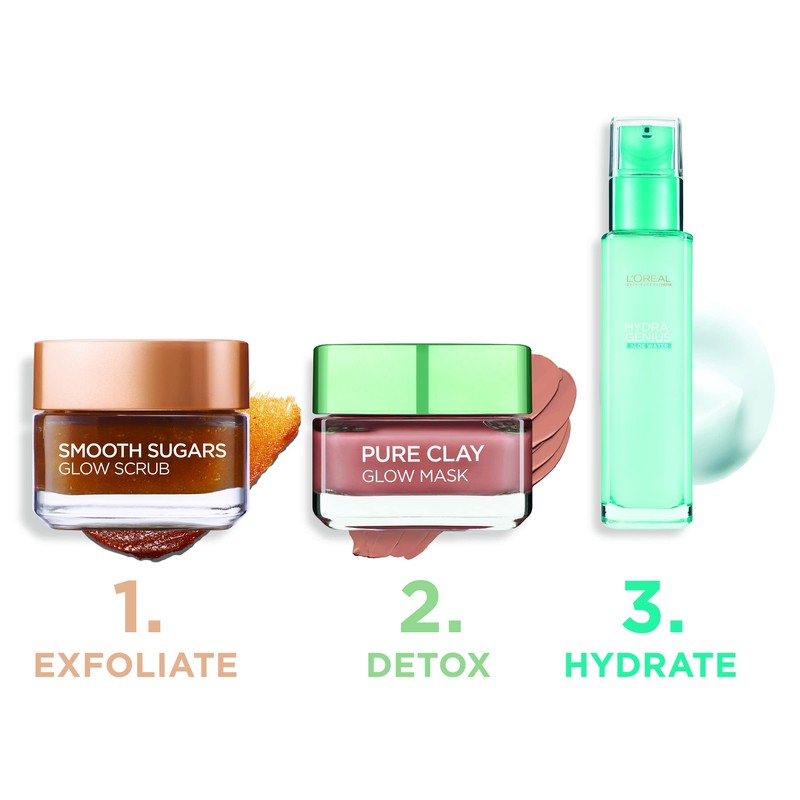 L'Oréal Paris Paris Clay Masks, 3 Pure Clays and Red