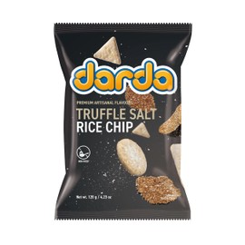 Darda Truffle Salt Rice Chips - Air-Popped Crispy Rice Chip Snacks with Tuffle Flavor, Low-Calorie Ksnack, Non-Fried, Zero Cholesterol, Light & Crunchy Snack Packs (4.23oz)