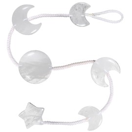 mookaitedecor Rock Quartz Star Moon Stone Hanging Ornament Reiki Healing Crystal Wall Decor for Window Home Decoration, 18-18.5 Inch