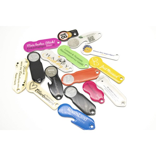 Key Ring with Shopping Trolley Token Pack of 5 Stainless