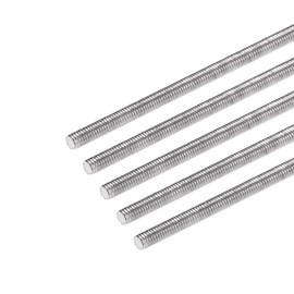 sourcing map 5Pcs M3 x 350mm Fully Threaded Rod 304 Stainless Steel Right Hand Threads for Bolts,Hangers and U-Bolts