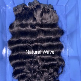Best Quality 100% Raw Water Wavy Hair Cambodian Vietnamese Virgin Raw Natural Hair Waving Raw Indian Hairstyle: Natural Wave, color: natural black, Stretched Length: 12 inches