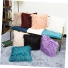 Mobestech 45x45cm Sheepskin Pillowcase Plush Pillow Cover for Winter Decorative
