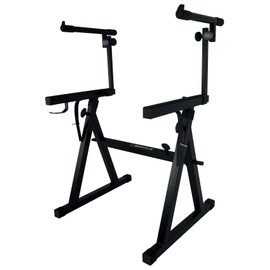 Rockville Z55 Z-Style 2-Tier Keyboard Stand+Travel Bag Adjustable Height + Width,Black