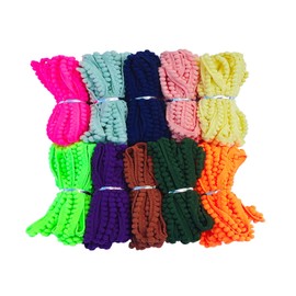 10 Yards Mini Pom Pom Fringe Trim 10 Colors 5mm for Decoration DIY Crafts Sewing (3012 Mixed Color 6, 5mm,10 Yards)