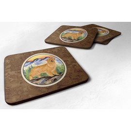 Caroline's Treasures Golden Retriever Foam Coasters (Set of 4), 3.5" H x 3.5" W, Multicolor