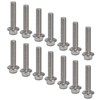 20Pcs M10x1.5 Screw Bolts A2‑70 Stainless Steel Flanged Hex Head