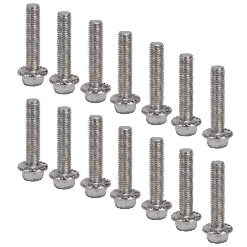 20Pcs M10x1.5 Screw Bolts A2‑70 Stainless Steel Flanged Hex Head