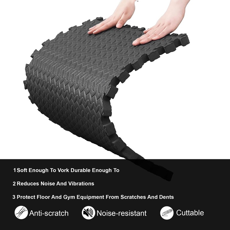 SAFRI Soft Interlocking Floor Mats EVA Foam-Rubber Non Slip Tiles