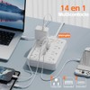 TerHavn Extension electrica Corta 1.5M y Regleta Multicontacto con 8