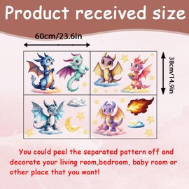 ANATTASOUL Watercolor Dragon Wall Decal Art Murals for Living Room Bedroom Restaurant Home Decor