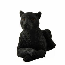 JFSM INC. 4" Exquisite Black Panther Figurine – Hand-Painted Wildlife Collectible – Home Office Decoration Accessories