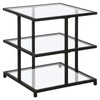 Henn&Hart 22" Wide Square Side Table in Blackened Bronze, for