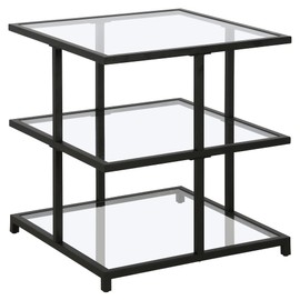 Henn&Hart 22" Wide Square Side Table in Blackened Bronze, for Home, Living Room, Bedroom, Entertainment Room, Office