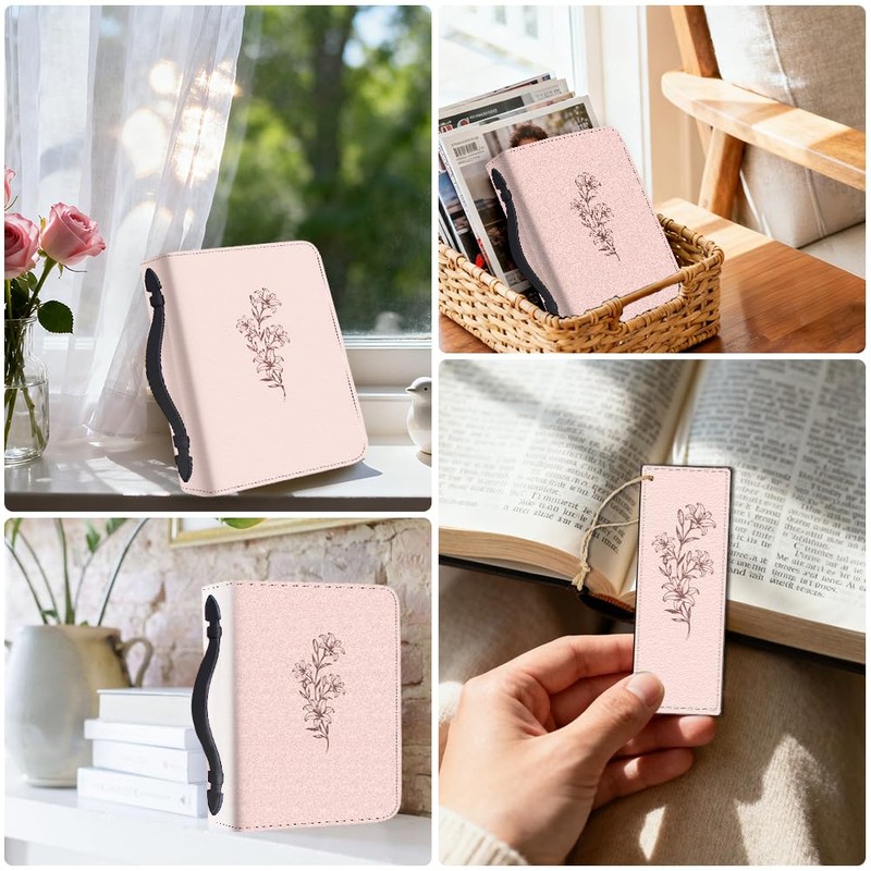 Hobbspring Lily Bible Case for Men Women Linear Plant Bible