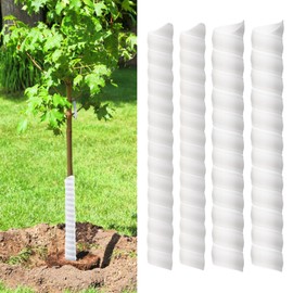 4/6/8 Pcs Tree Trunk Protector-2 Size Plastic Spiral Tree Guard Tree Trunk Protector Wrap Tree Bark Protector Tube Tree Wraps to Protect Bark Tree Saplings from Deer Cats Rodents Rabbit Mowers (White)