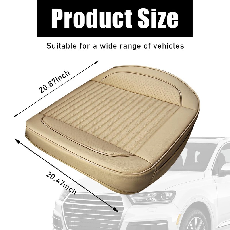 Ziciner Car Seat Bottom Cover Pad, 24.4"×21.7" Leather Vehicle Seat