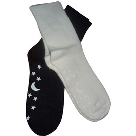 CzSalus 2 Pairs of Angora Wool Foot Warmers - 1 Natural Colour + 1 Black Size 43-45