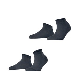 ESPRIT Women's Cabin 2-Pack W SN Cotton Low-Cut Plain 2 Pairs Trainer Socks, Blue (Navy Melange 6127), 5.5-8