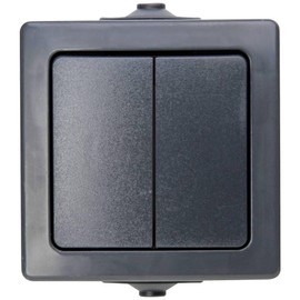 Kopp Nautic 565515009 Surface-Mounted Series Switch for Wet Rooms, 250 V (10 A), IP44, Charcoal Grey