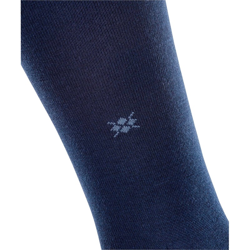 Burlington Leeds Knee Socks Opaque Warming Effect Virgin Wool, Blue