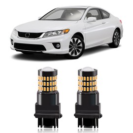 MEALAM Amber Yellow 3157 3156 3057 3056 LED Bulbs with Projector Front Turn Signal Blinker Lights Compatible with 2013 2014 2015 Honda Accord Coupe, Pack of 2