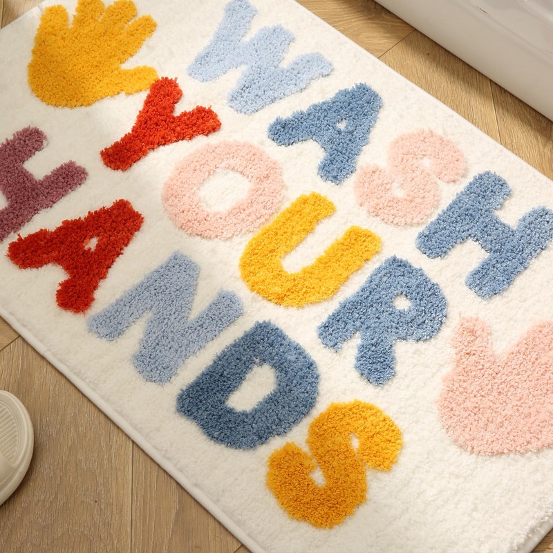 DBJOY Kids Bath Rugs Microfiber Bathroom Non-Slip Mat Washable Cute