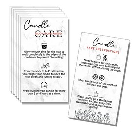 MAOSH Handmade Candle Care Instruction Card, Candle Care Instruction Card, 50 Pack 3.5 x 2 inches for Handmade Candle Makers Soy Bees Wax Coconut Essential Oils（White）