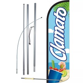 NeoPlex Clamato Flag with Flag Pole and Spike