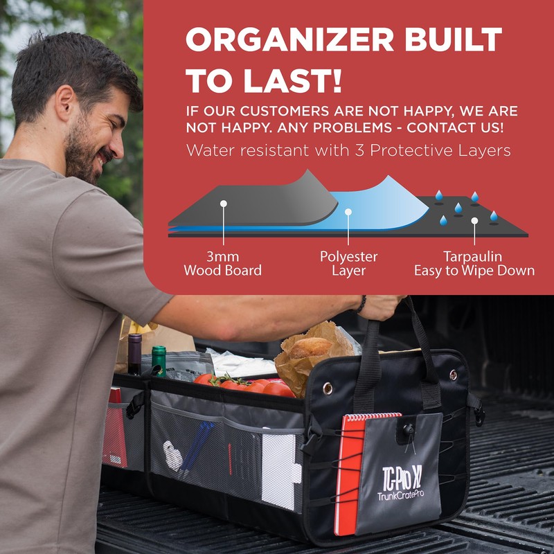 TRUNKCRATEPRO - XL Trunk Organizer For SUV, Car, Truck with