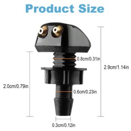 tiyiyok 2 Stück Scheibenwaschdüse, Scheibenwaschanlage, Waschdüsen, Scheibenwaschdüse Universelle, Scheibenwischerkit für Frontwaschanlagen, Geeignet für 8mm Schnittstelle