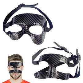 Lumeclat 2 Pack Carbon Fiber Nasal Protection Masks for Sports Such as Football, Basketball and Softball - Adjustable, Effective Protection for Dance, Performance