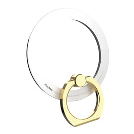 Oaks UMS-IR15MGLEPW iRing Mag Limited Edition Neodymium Magnet, Magsafe, Magnetic Removable, Wireless Charging, Smartphone Ring, Stand UMS-IR15MGSB, Ceramic White & Gold Ring