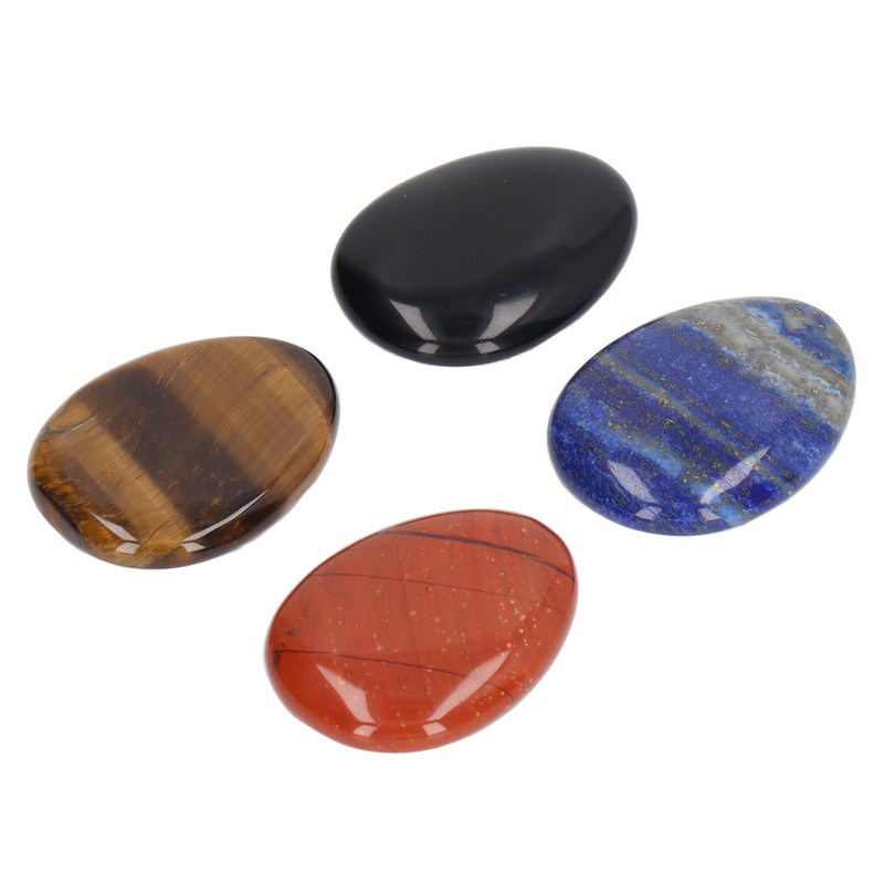 4Pcs Thumb Worry Stone Stress Relief Meditation Small Portable Oval