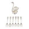 Swan Base Holder Forks Set Aluminum Silver Fashion Rustproof Decorative