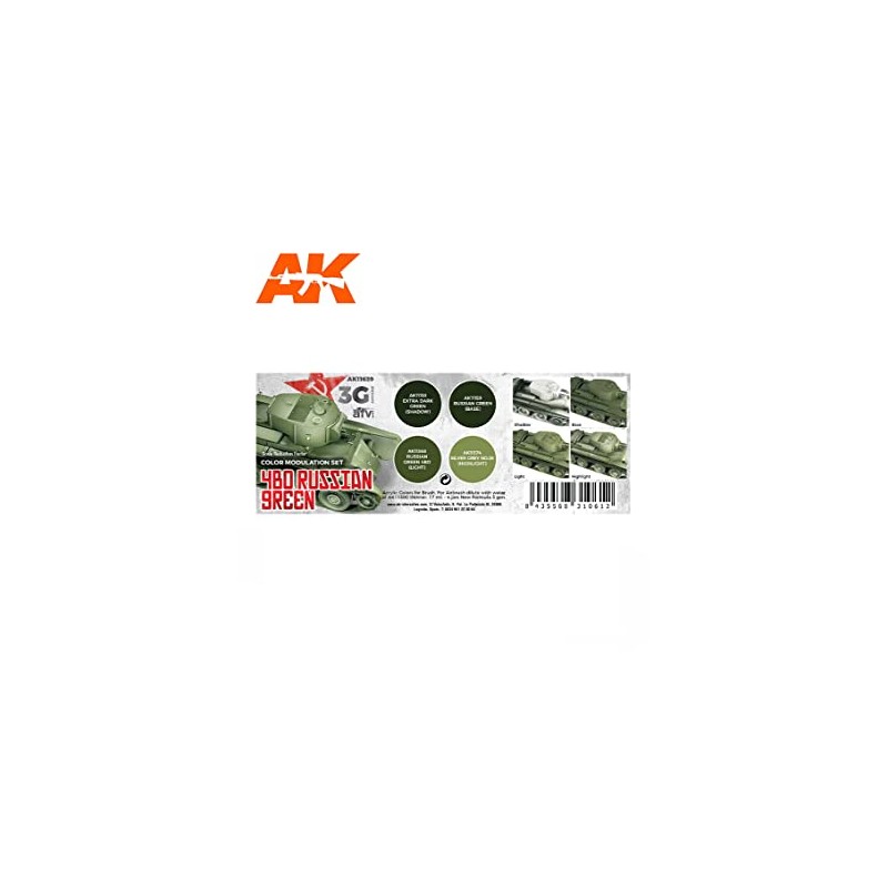 AK Acrylics 3Gen AVF Set AK11639 Modulation 4BO Russian Green
