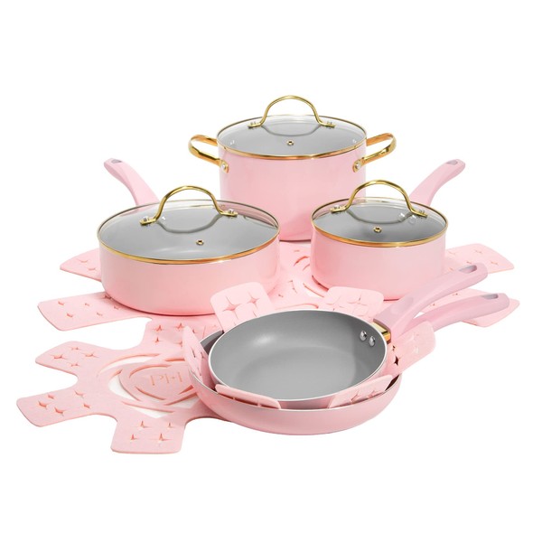 Paris Hilton Epic Nonstick Pots and Pans Set, Multi-layer Nonstick