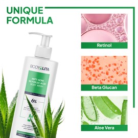 BodyLita Anti Acne Glycolic Acid Body Wash for Acne Prone Skin, Helps Improve Skin Texture with Salicylic and Azelaic Acid, 5.07 Fl Oz (3)
